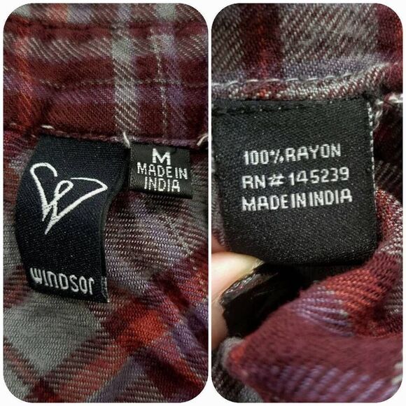 Windsor Fray Plaid Top(K018) -Size M for Women - Picture 4 of 5